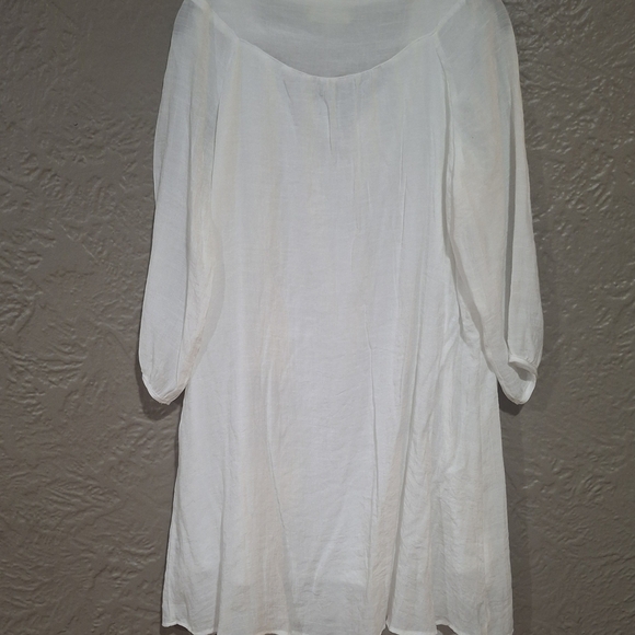 Indigo Rose Women  White Midi Dress with Tie Front and Relaxed Fit - Picture 5 of 9